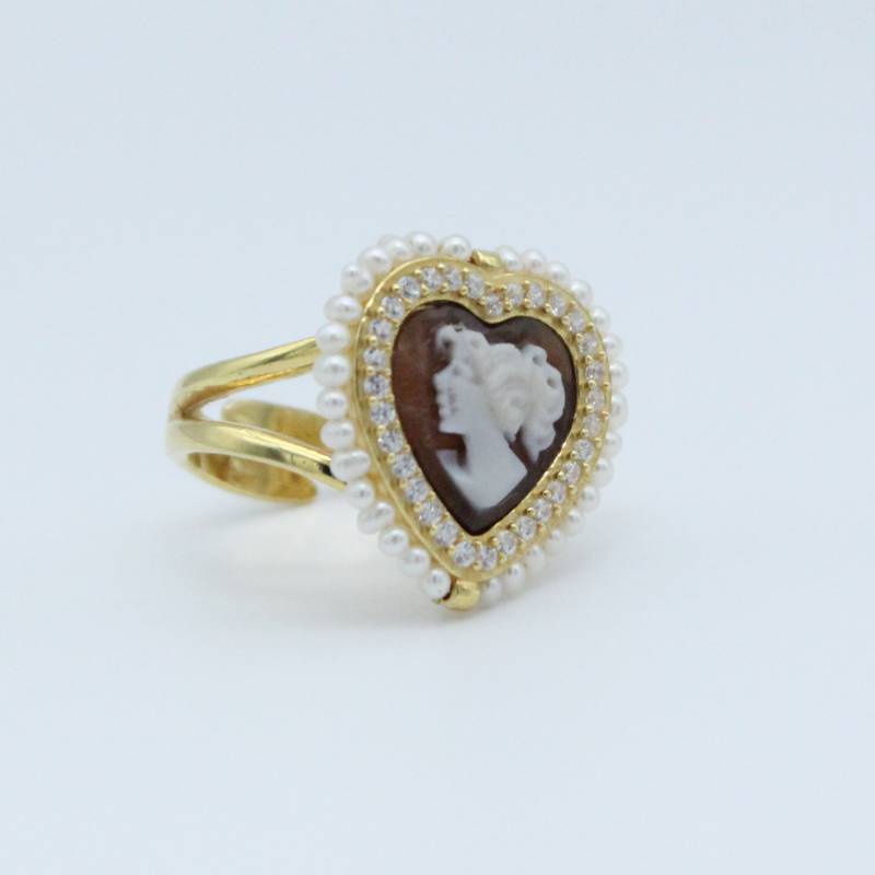 Anello cammeo  - Perline