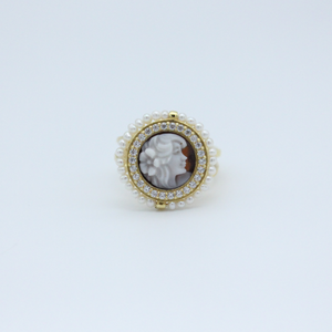 Anello cammeo  - Perline