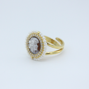 Anello cammeo  - Perline