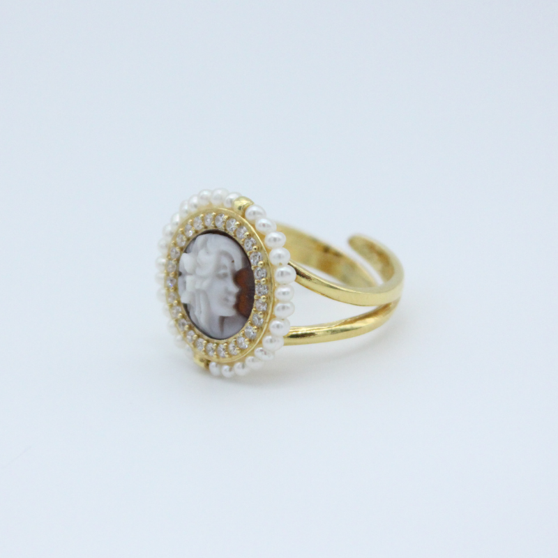 Anello cammeo  - Perline