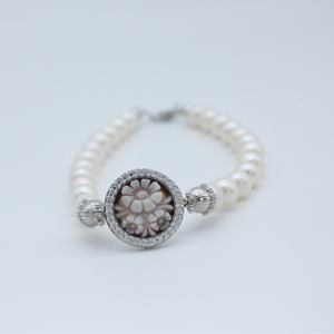 Round Flower - Bracciale cammeo