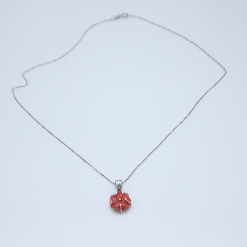 Minimal Bios - Collana fiore corallo Rosso/Rosa