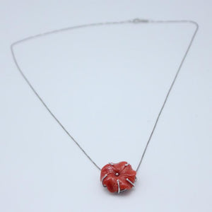 Bios - Collana fiore corallo rosa/rosso