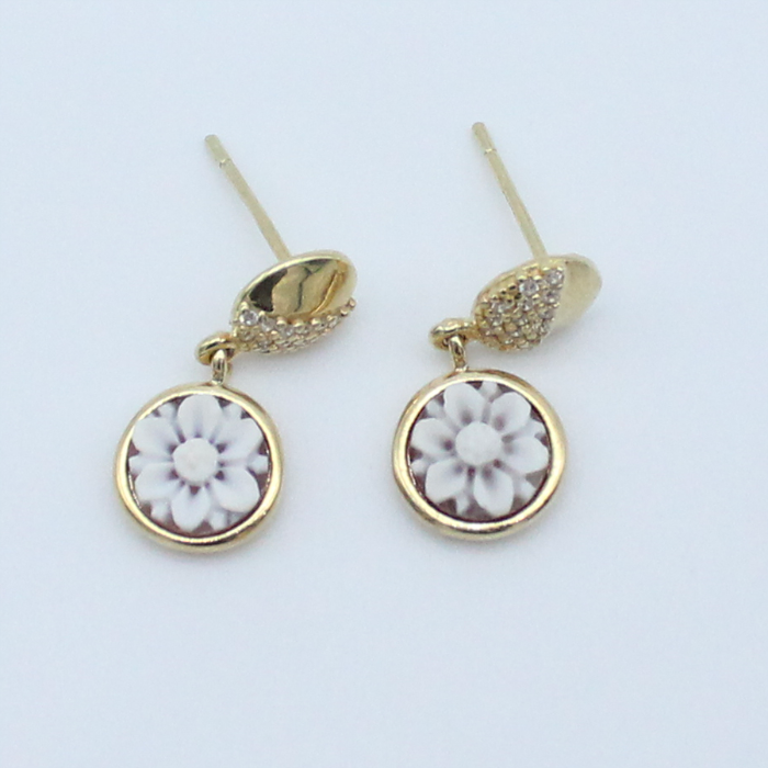 Shine Flower - Cameo Earrings